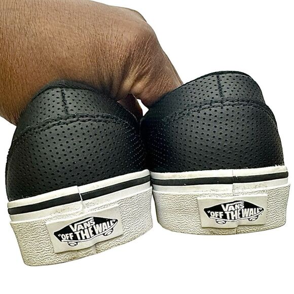 Vans Asher Perforated Women's Slip On Shoes Size 9 Medium Black Pre-Owned - Picture 3 of 12